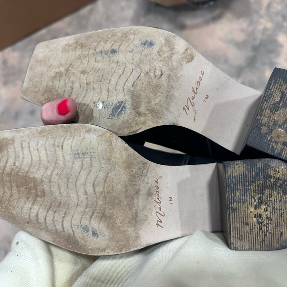 🖤 Matisse Black Leather Block Heel Western-Style Ankle Boots – Size 7 - Picture 6 of 6